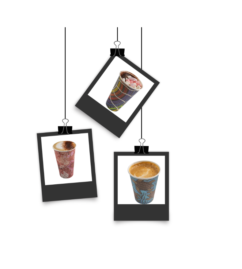 Polaroid collage of hot drinks