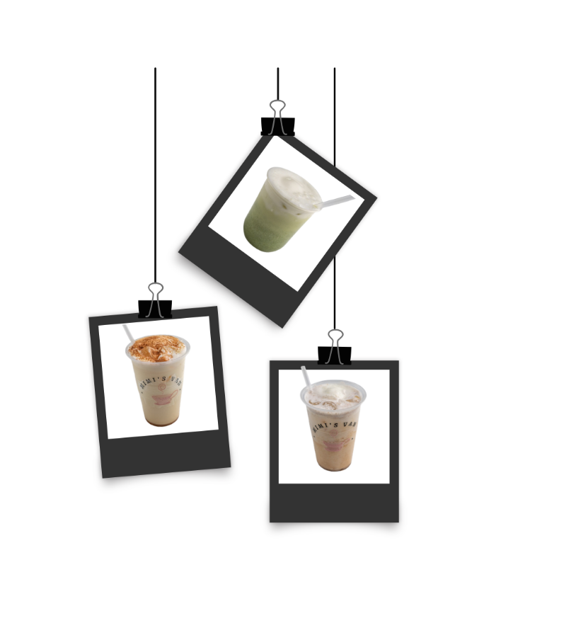 Polaroid collage of iced drinks